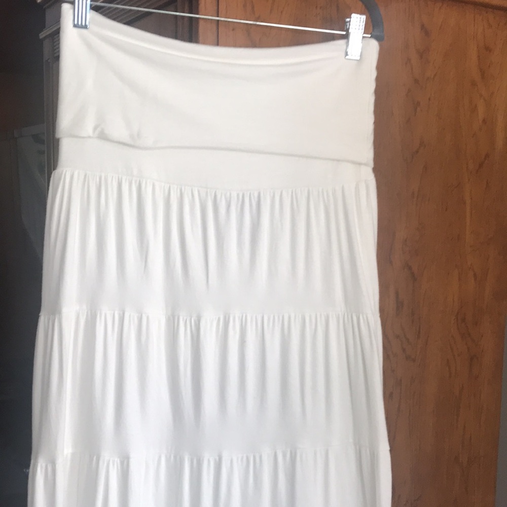 White Tiered Maxi Skirt - Lightweight Summer Skirt - Picture 5 of 8